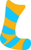 A blue and yellow sock vector or color illustration