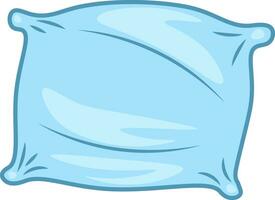 A blue colored pillow vector or color illustration