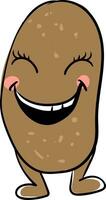 Happy potato, illustration, vector on white background.