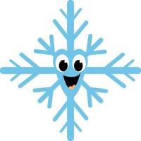 Big snowflake, illustration, vector on white background.