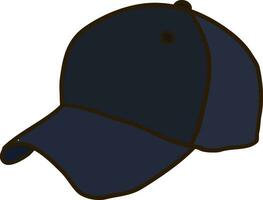 Blue baseball hat, illustration, vector on white background.