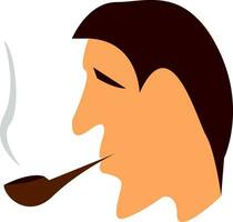 A man smoking pipe vector or color illustration
