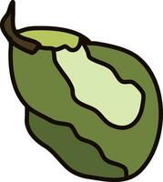 Green pear flat, illustration, vector on white background.