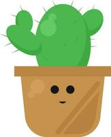 Cactus in pot, illustration, vector on white background.