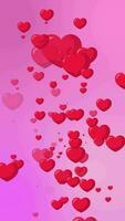 Love portrait bg, reels, shorts videos full hd basic valentines day Animation, valentines day 4k Abstract saint valentine's day Pink background love shape seamless loop video frame with flying hearts