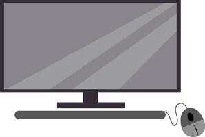 Big monitor, illustration, vector on white background.