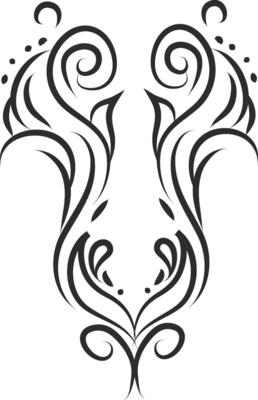 A symmetrical decorated drawing vector or color illustration