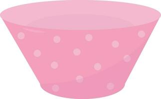 Pink bowl, illustration, vector on white background.