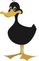 Black duck, illustration, vector on white background.