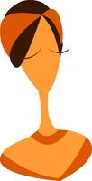 woman with long neck vector or color illustration