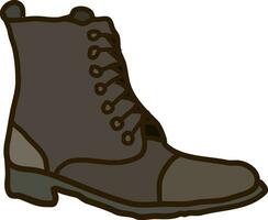 Brown boot, illustration, vector on white background.