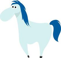 Blue horse, illustration, vector on white background.