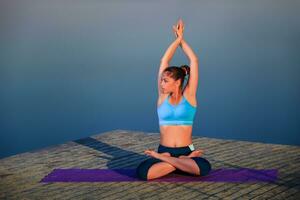 girl doing yoga exercise photo