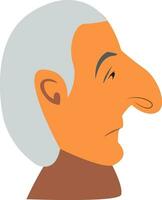 A sad old man vector or color illustration