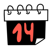 sticker Calendar with day 14 png