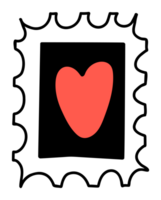 sticker postzegel met hart png