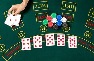 Poker play. Cards photo