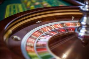 Picture of a classic casino roulette wheel. photo