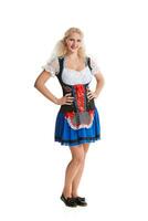 Beautiful young blond girl of oktoberfest beer stein photo