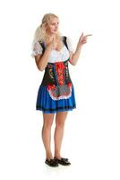 Beautiful young blond girl of oktoberfest beer stein photo