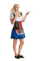 Beautiful young blond girl of oktoberfest beer stein photo