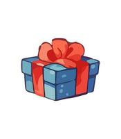 AI generated Gift vector illustration. Christmas New Year decoration box. Drawn in cartoon watercolor style isolated on a white background.