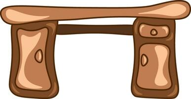 A computer desk vector or color illustration