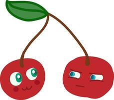 A pair of cherries vector or color illustration