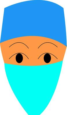 Doctor wearing a mask vector or color illustration