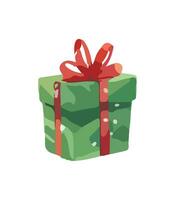 AI generated Gift vector illustration. Christmas New Year decoration box. Drawn in cartoon watercolor style.