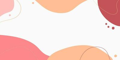 Abstract horizontal banner in peach fuzz color. Trendy color of the year. Design for cards, posters, sale, advertising. Vector illustration.