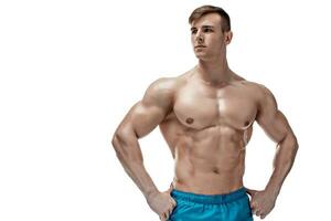 Image of muscle man posing in studio photo