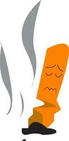 A sad cigarette vector or color illustration