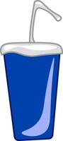 A blue sipper with a straw vector or color illustration
