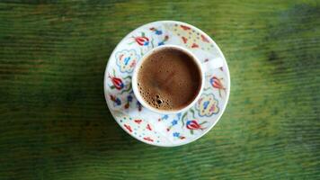 a cup of turkish coffee on table video