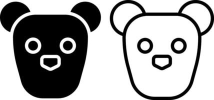 bear icon in fill and line style. Vector illustration