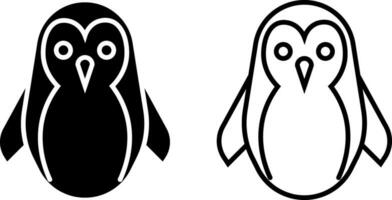 penguin icon in fill and line style. Vector illustration