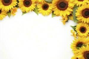 AI generated Sunflower Background with copy shape. AI Generated photo