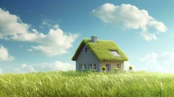 AI generated Green and environmentally friendly housing concept. AI Generated photo