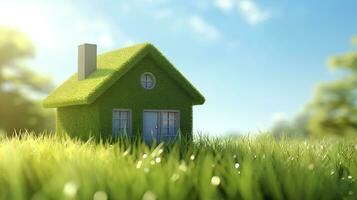 AI generated Green and environmentally friendly housing concept. AI Generated photo