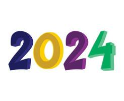 2024 contento nuevo año resumen multicolor gráfico diseño vector logo símbolo ilustración