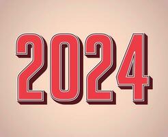 2024 Happy New Year Abstract Red And Maroon Graphic Design Vector Logo Symbol Illustration With Pink Background