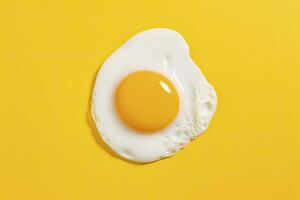 AI generated Fried egg on a yellow background. AI Generated photo