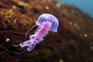 AI generated Mauve stinger purple jellyfish. AI Generated. photo