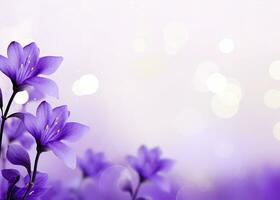 AI generated Abstract spring background with purple flowers. AI Generated photo