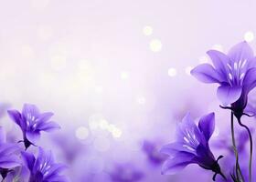 AI generated Abstract spring background with purple flowers. AI Generated photo