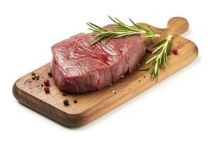 AI generated Fillet steak beef meat isolated on white background. AI Generated photo
