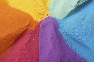 AI generated Close up of multi coloured sand background. AI Generated. photo