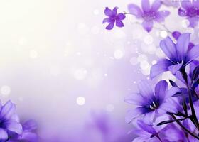 AI generated Abstract purple flowers spring background photo