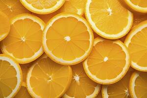 AI generated Orange fruit slices citrus arrangement full frame background. AI Generated photo